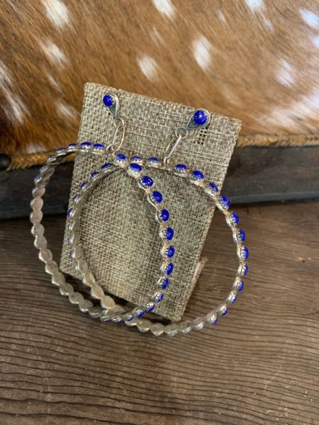 Lapis Hoop Earrings