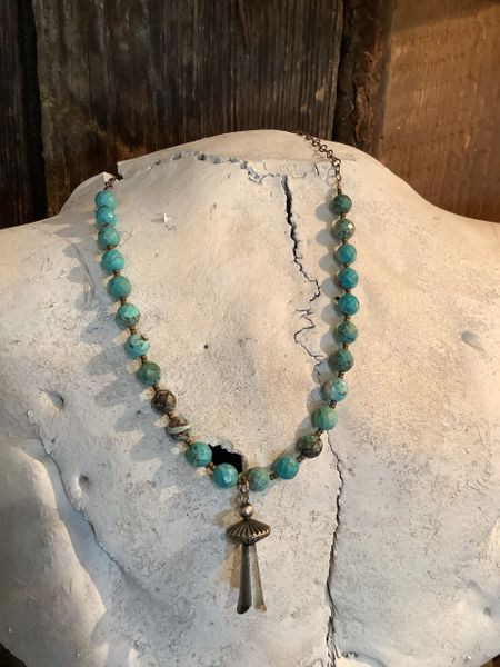 Faceted Turquoise w/Blossom