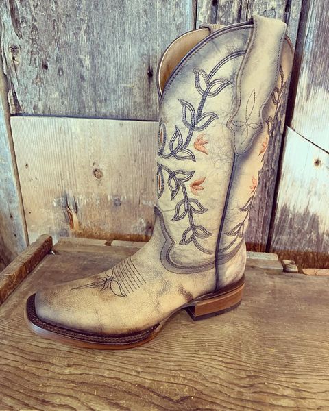 CLEARANCE Brown Floral Embroidered Boot