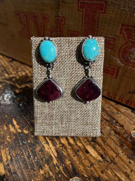 Spiny Oyster/ Turquoise Earrings