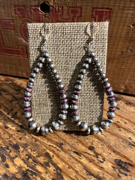 Navajo Pearl Earrings w/ Spiny Oyster