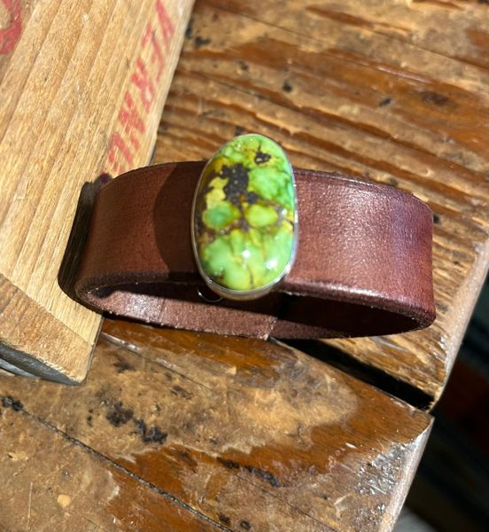 Leather/ Turquoise Bracelet