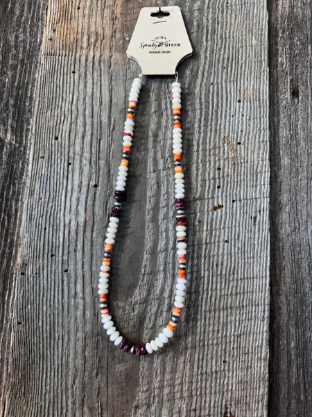 Spiny Oyster & Navajo Pearl Necklace