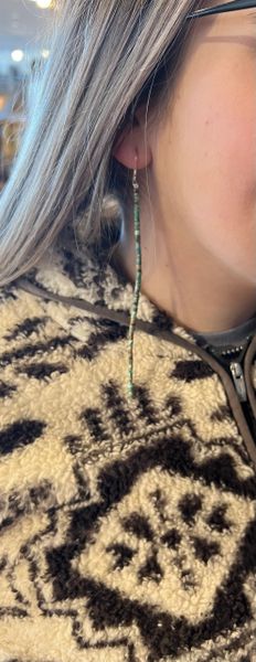 Long Beaded Kingman Earrings