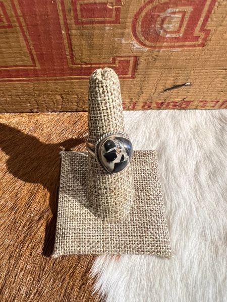 Teardrop White Buffalo Ring