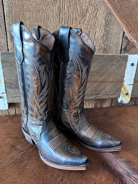 Brown & Tan Embroidery Boot