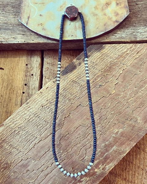 Lapis & Navajo Necklace 18"