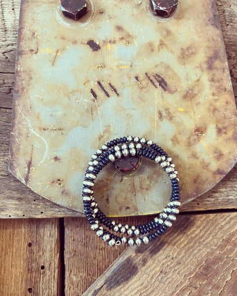Lapis Bead & Navajo Pearl Wrap Bracelet