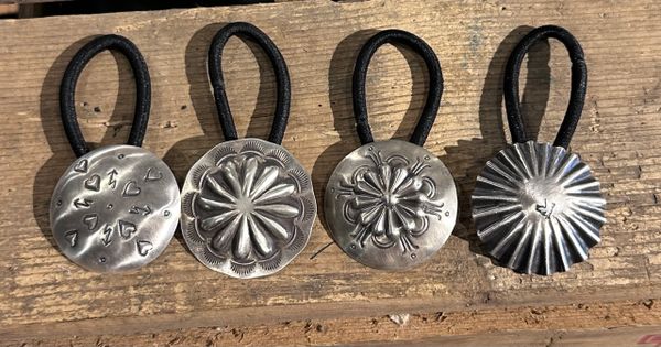 Silver Concho Hair Tie - Large