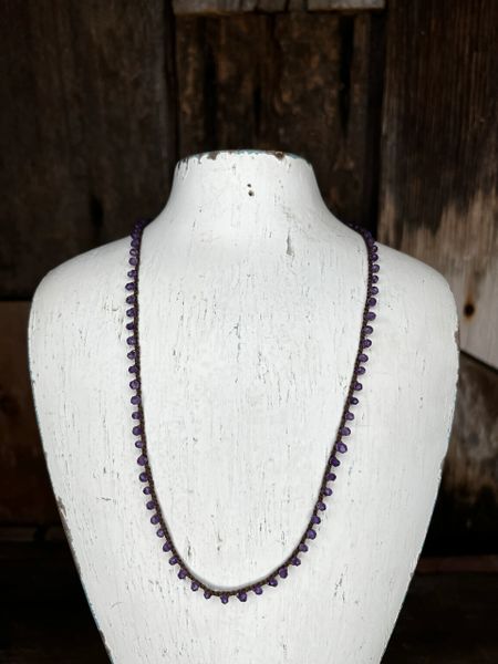 CLEARANCE 20" Gem & Thread Necklace (Purple)