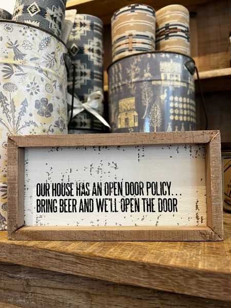 CLEARANCE Open Door Box Sign