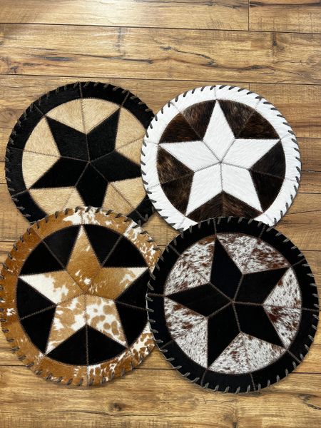 Cowhide Star Placemats (Option 1)