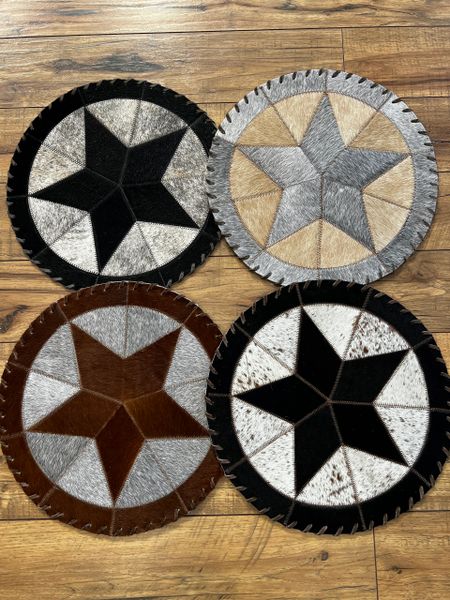 Cowhide Star Placemats (Option 2)