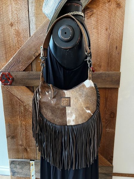 Cowhide Nellie Fringe Bag