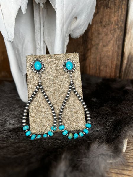 Navajo & Turquoise Teardrop Stud Dangles