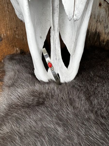 Sterling Silver Cuff w/Coral