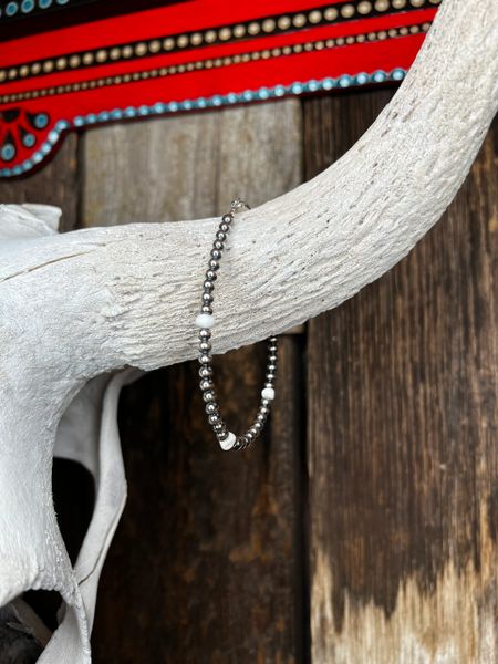 Navajo Pearl & White Buffalo Bracelet