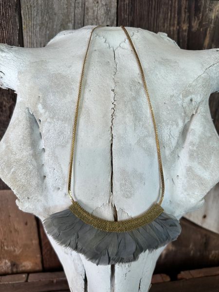 CLEARANCE Mesh Feather Bib Necklace