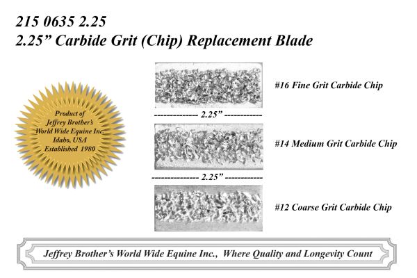 Equine Dental Replacement Blades, Carbide Grit or Chip 2.25