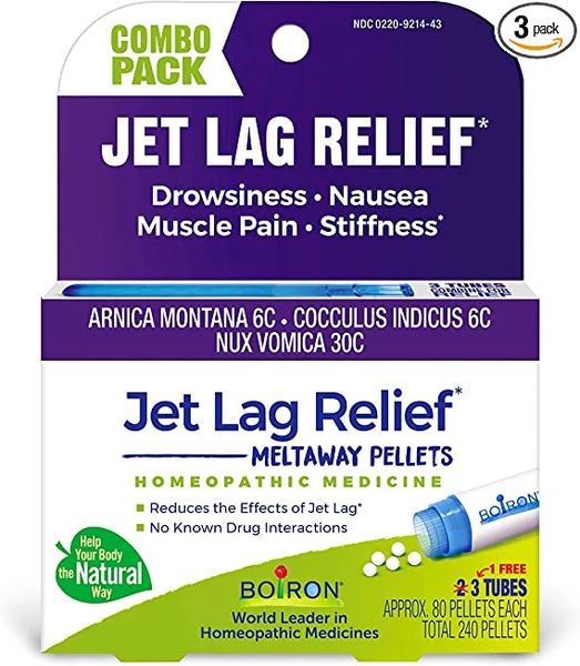 Jet Lag Relief Kit from Nausea, Stiffness, Muscle Pain, and Drowsiness