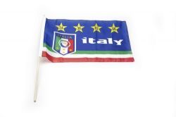 ITALY ITALIA 12" X 18" INCHES FIGC LOGO FIFA SOCCER WORLD CUP STICK FLAG .. NEW AND IN A PACKAGE