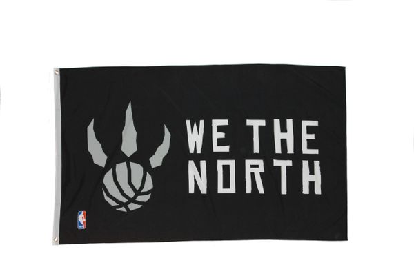 "WE THE NORTH" BLACK TORONTO RAPTORS NBA LOGO 3' X 5' FEET FLAG BANNER .. NEW AND IN A PACKAGE