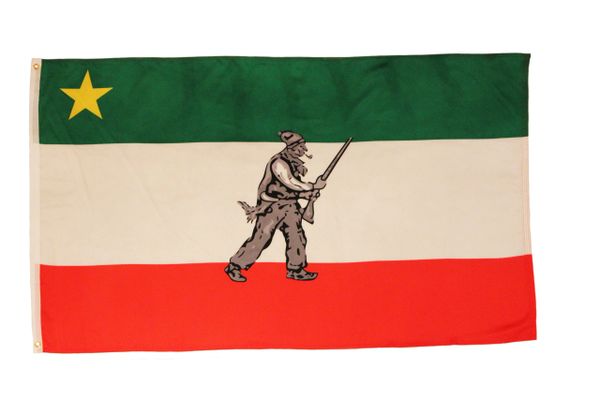 US PATRIOTE GREEN WHITE RED 3' X 5' FEET PICTURE FLAG BANNER