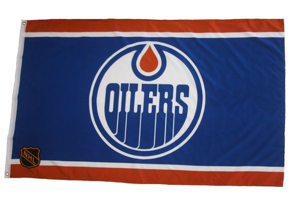EDMONTON OILERS 3' X 5' FEET NHL HOCKEY LOGO FLAG BANNER