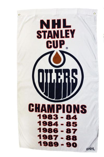 NHL STANLEY CUP EDMONTON OILERS CHAMPIONS NHL HOCKEY LOGO 5' X 3' FEET BANNER FLAG