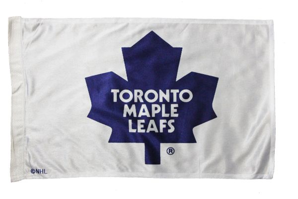 TORONTO MAPLE LEAFS 12" X 18" INCHES NHL HOCKEY LOGO WHITE HEAVY DUTY WITH SLEEVE WITHOUT STICK CAR FLAG