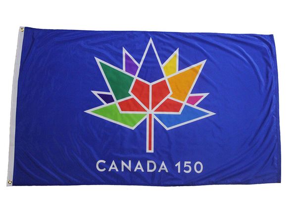 CANADA 150 YEAR ANNIVERSARY 1867 - 2017 BLUE 2' X 3' FEET FLAG BANNER