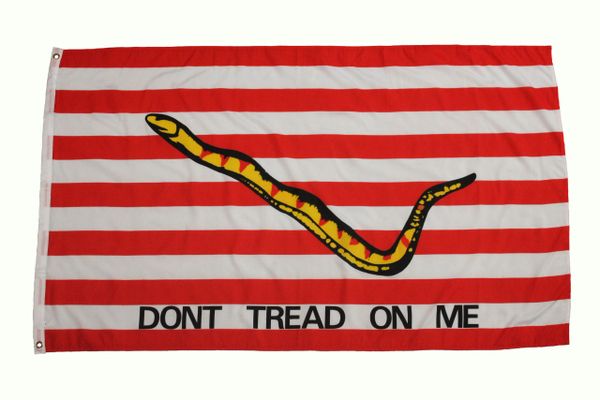 DONT TREAD ON ME Red White Striped 3' X 5' Feet FLAG BANNER