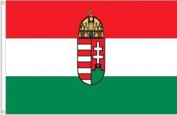 HUNGARY WITH CREST LARGE 3' X 5' FEET COUNTRY FLAG BANNER