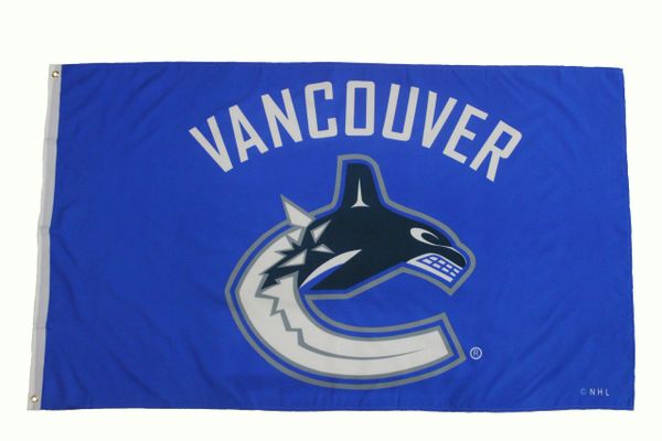 VANCOUVER 3' X 5' FEET NHL HOCKEY LOGO FLAG BANNER .. NEW AND IN A PACKAGE