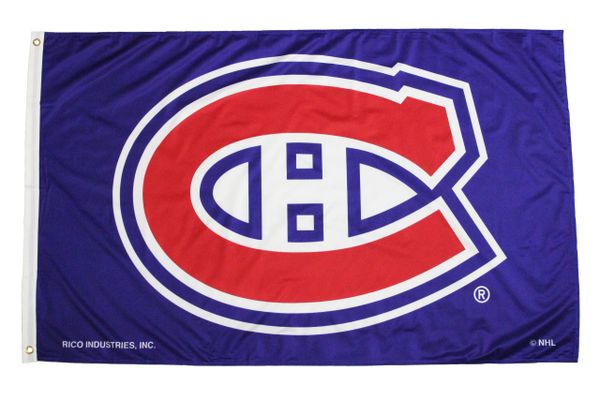 MONTREAL CANADIENS NHL Logo, Blue Background 3' X 5' Feet FLAG BANNER