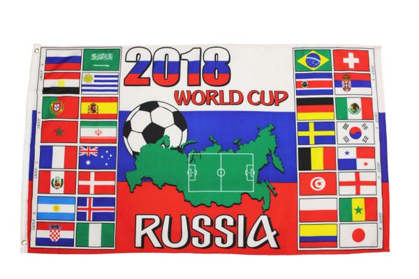 RUSSIA ,FIFA WORLD CUP 2018 - Country Flags 3' X 5' FEET FLAG BANNER