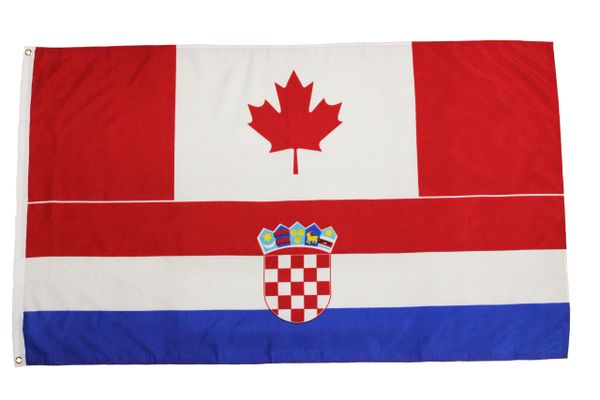 CANADA - CROATIA LARGE 3' X 5' Feet Country FLAG BANNER