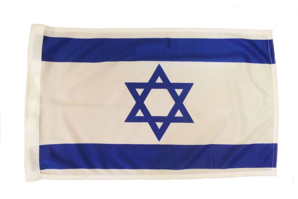 ISRAEL 12" X 18" INCHES COUNTRY HEAVY DUTY WITH SLEEVE WITHOUT STICK CAR FLAG .. NEW AND IN A PACKAGE