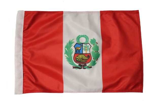 PERU Country Heavy Duty Car Flag 12"X 18" With Sleeve Without Stick .. New