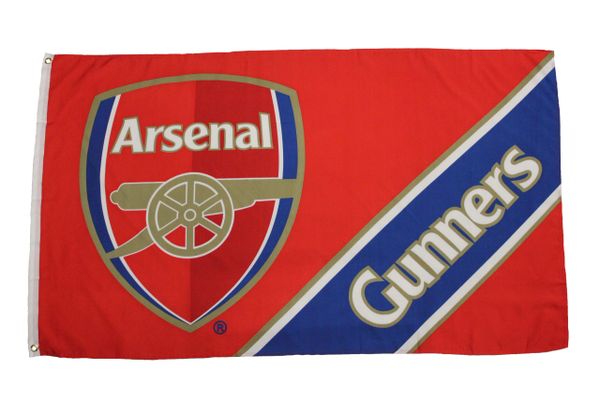 ARSENAL - RED WITH CLUB LOGO 3 X 5 FEET FLAG BANNER ... NEW