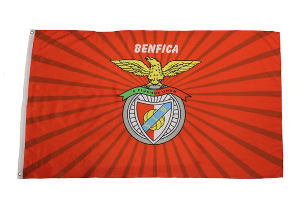 BENFICA - RED WITH CLUB LOGO 3 X 5 FEET FLAG BANNER.. NEW