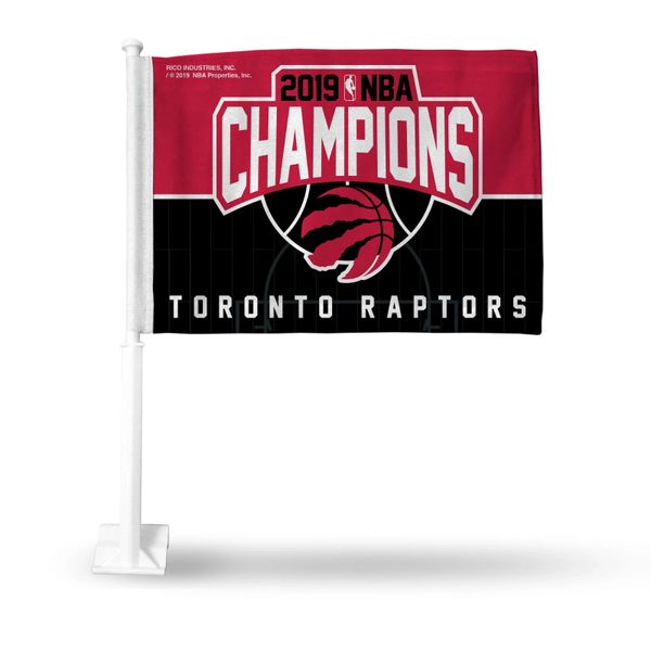 TORONTO RAPTORS 2019 NBA CHAMPIONS Licensed HEAVY DUTY WITH CAR STICK FLAGS 2019 NBA CHAMPIONS Licensed HEAVY DUTY WITH CAR STICK FLAG