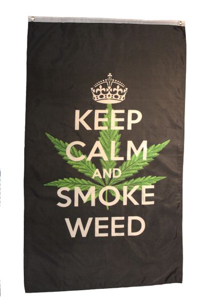 KEEP CALM AND SMOKE WEED Large 5' X 3' Feet BANNER FLAG