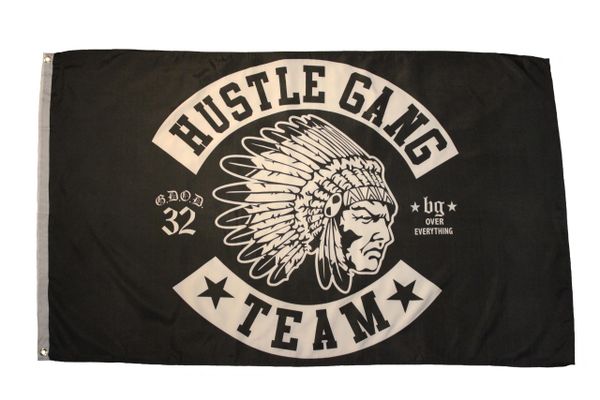 HUSTLE GANG * TEAM * Large 3' X 5' Feet FLAG BANNER