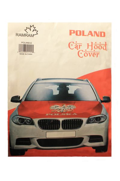 POLAND With EAGLE Country Flag CAR HOOD COVER