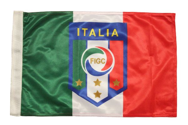 ITALIA ITALY Country , 4 Stars , FIGC Logo 12" X 18" Inch CAR FLAG BANNER Without Pole