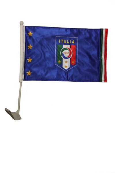 ITALIA ITALY 4 Stars FIGC Logo & CANADA Country Flag 2 - Sided 12" X 18" Inch CAR FLAG BANNER