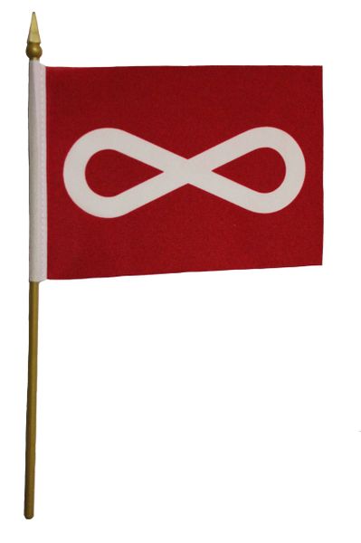 METIS Red Small 4" X 6" Inch STICK FLAG BANNER On 10" Inch Plastic Pole