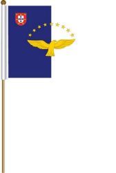 AZORES LARGE 12" X 18" INCHES COUNTRY STICK FLAG ON 2 FOOT WOODEN STICK .. NEW AND IN A PACKAGE