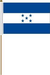 HONDURAS LARGE 12" X 18" INCHES COUNTRY STICK FLAG ON 2 FOOT WOODEN STICK .. NEW AND IN A PACKAGE